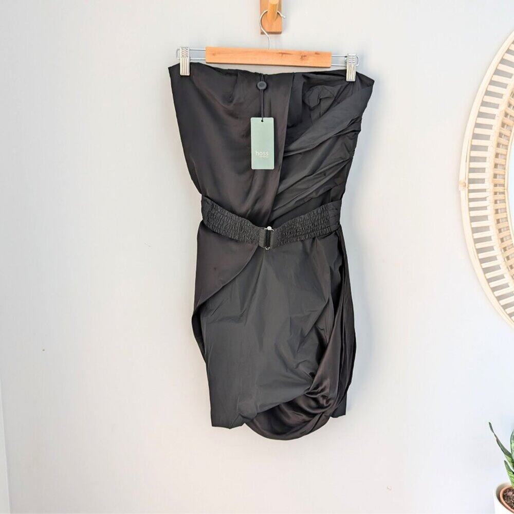 HOSS INTROPIA Little Black Dress, minidress, strapless, silk blend, 36/US 4, NWT
